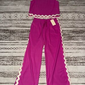 entro Bright Magenta Wide-Leg pants & top